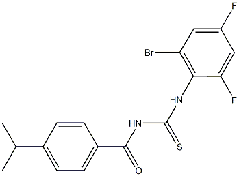 N-(2-bromo-4,6-difluorophenyl)-N'-(4-isopropylbenzoyl)thiourea Structure