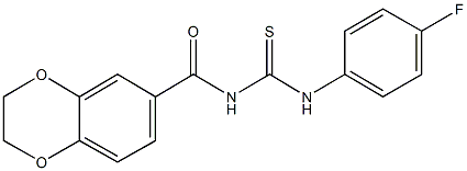 N-(2,3-dihydro-1,4-benzodioxin-6-ylcarbonyl)-N'-(4-fluorophenyl)thiourea Structure