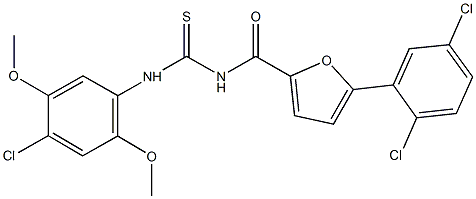 N-(4-chloro-2,5-dimethoxyphenyl)-N'-[5-(2,5-dichlorophenyl)-2-furoyl]thiourea Structure