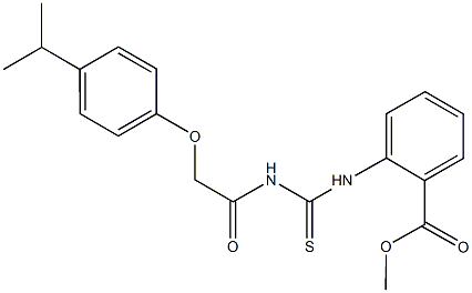 methyl 2-[({[(4-isopropylphenoxy)acetyl]amino}carbothioyl)amino]benzoate 구조식 이미지