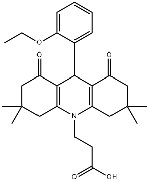 3-(9-(2-ethoxyphenyl)-3,3,6,6-tetramethyl-1,8-dioxo-2,3,4,5,6,7,8,9-octahydro-10(1H)-acridinyl)propanoic acid 구조식 이미지