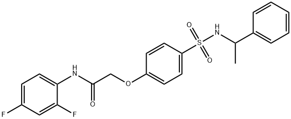 N-(2,4-difluorophenyl)-2-(4-{[(1-phenylethyl)amino]sulfonyl}phenoxy)acetamide 구조식 이미지