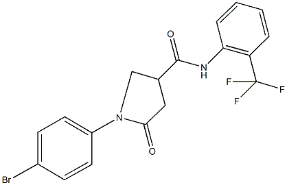 1-(4-bromophenyl)-5-oxo-N-[2-(trifluoromethyl)phenyl]-3-pyrrolidinecarboxamide 구조식 이미지