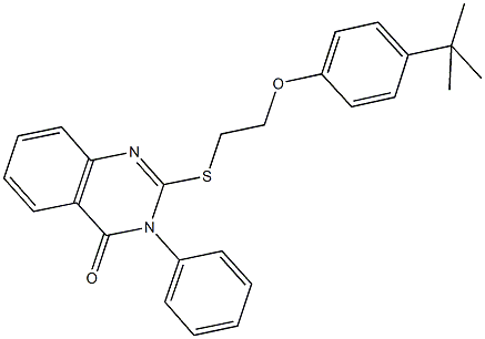 2-{[2-(4-tert-butylphenoxy)ethyl]sulfanyl}-3-phenyl-4(3H)-quinazolinone 구조식 이미지