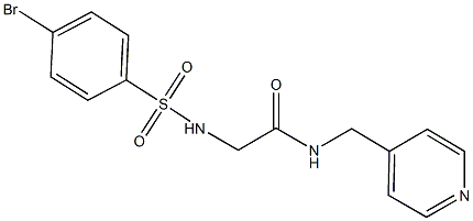 2-{[(4-bromophenyl)sulfonyl]amino}-N-(4-pyridinylmethyl)acetamide 구조식 이미지