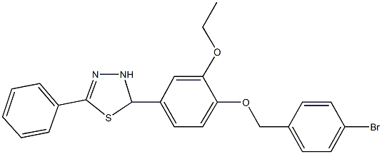 2-{4-[(4-bromobenzyl)oxy]-3-ethoxyphenyl}-5-phenyl-2,3-dihydro-1,3,4-thiadiazole 구조식 이미지