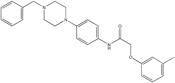 N-[4-(4-benzyl-1-piperazinyl)phenyl]-2-(3-methylphenoxy)acetamide 구조식 이미지