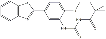 N-[5-(1,3-benzothiazol-2-yl)-2-methoxyphenyl]-N'-(2,2-dimethylpropanoyl)thiourea 구조식 이미지