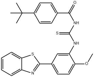 N-[5-(1,3-benzothiazol-2-yl)-2-methoxyphenyl]-N'-(4-tert-butylbenzoyl)thiourea 구조식 이미지