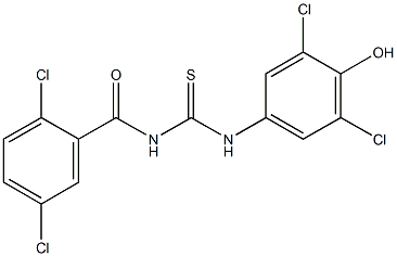 N-(2,5-dichlorobenzoyl)-N'-(3,5-dichloro-4-hydroxyphenyl)thiourea 구조식 이미지