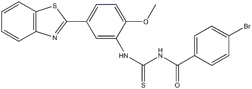 N-[5-(1,3-benzothiazol-2-yl)-2-methoxyphenyl]-N'-(4-bromobenzoyl)thiourea 구조식 이미지