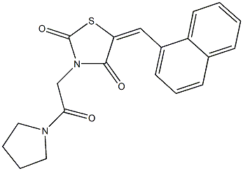 5-(1-naphthylmethylene)-3-[2-oxo-2-(1-pyrrolidinyl)ethyl]-1,3-thiazolidine-2,4-dione 구조식 이미지