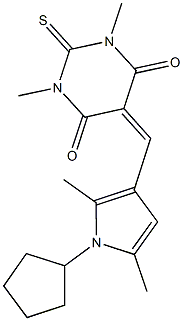 5-[(1-cyclopentyl-2,5-dimethyl-1H-pyrrol-3-yl)methylene]-1,3-dimethyl-2-thioxodihydro-4,6(1H,5H)-pyrimidinedione 구조식 이미지