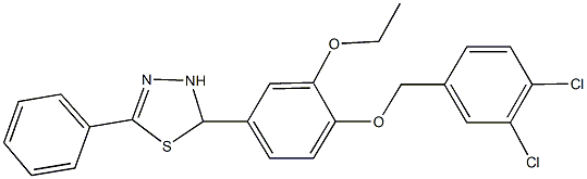 2-{4-[(3,4-dichlorobenzyl)oxy]-3-ethoxyphenyl}-5-phenyl-2,3-dihydro-1,3,4-thiadiazole 구조식 이미지