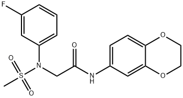 N-(2,3-dihydro-1,4-benzodioxin-6-yl)-2-[3-fluoro(methylsulfonyl)anilino]acetamide Structure