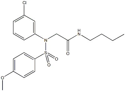 N-butyl-2-{3-chloro[(4-methoxyphenyl)sulfonyl]anilino}acetamide Structure