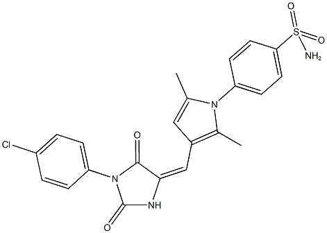 4-(3-{[1-(4-chlorophenyl)-2,5-dioxo-4-imidazolidinylidene]methyl}-2,5-dimethyl-1H-pyrrol-1-yl)benzenesulfonamide Structure