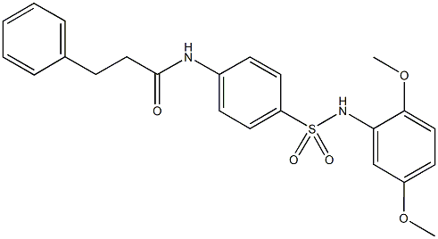 N-{4-[(2,5-dimethoxyanilino)sulfonyl]phenyl}-3-phenylpropanamide 구조식 이미지