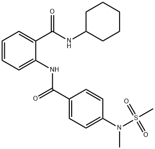 N-cyclohexyl-2-({4-[methyl(methylsulfonyl)amino]benzoyl}amino)benzamide 구조식 이미지