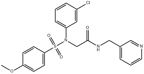 2-{3-chloro[(4-methoxyphenyl)sulfonyl]anilino}-N-(3-pyridinylmethyl)acetamide Structure