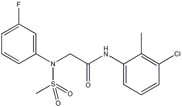 N-(3-chloro-2-methylphenyl)-2-[3-fluoro(methylsulfonyl)anilino]acetamide Structure