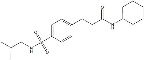 N-cyclohexyl-3-{4-[(isobutylamino)sulfonyl]phenyl}propanamide 구조식 이미지