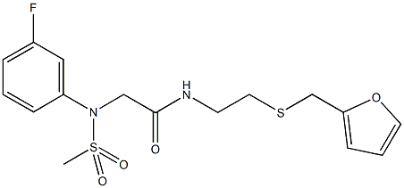 2-[3-fluoro(methylsulfonyl)anilino]-N-{2-[(2-furylmethyl)sulfanyl]ethyl}acetamide 구조식 이미지