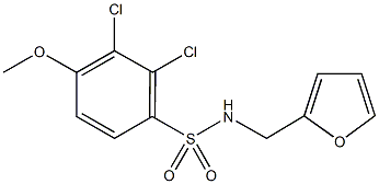 2,3-dichloro-N-(2-furylmethyl)-4-methoxybenzenesulfonamide 구조식 이미지