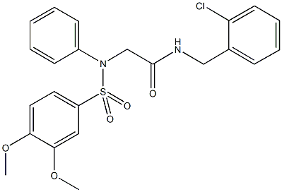 N-(2-chlorobenzyl)-2-{[(3,4-dimethoxyphenyl)sulfonyl]anilino}acetamide 구조식 이미지