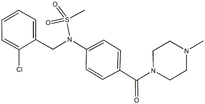 N-(2-chlorobenzyl)-N-{4-[(4-methyl-1-piperazinyl)carbonyl]phenyl}methanesulfonamide 구조식 이미지