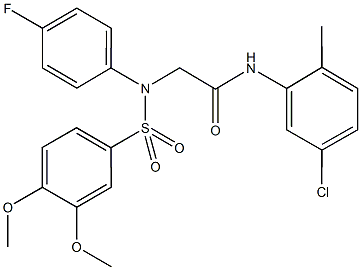 N-(5-chloro-2-methylphenyl)-2-{[(3,4-dimethoxyphenyl)sulfonyl]-4-fluoroanilino}acetamide 구조식 이미지