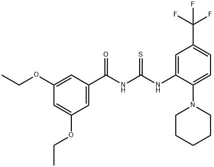 N-(3,5-diethoxybenzoyl)-N'-[2-(1-piperidinyl)-5-(trifluoromethyl)phenyl]thiourea 구조식 이미지