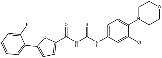 N-[3-chloro-4-(4-morpholinyl)phenyl]-N'-[5-(2-fluorophenyl)-2-furoyl]thiourea 구조식 이미지