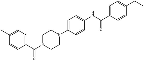 4-ethyl-N-{4-[4-(4-methylbenzoyl)-1-piperazinyl]phenyl}benzamide 구조식 이미지