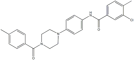 3-chloro-4-methyl-N-{4-[4-(4-methylbenzoyl)-1-piperazinyl]phenyl}benzamide Structure