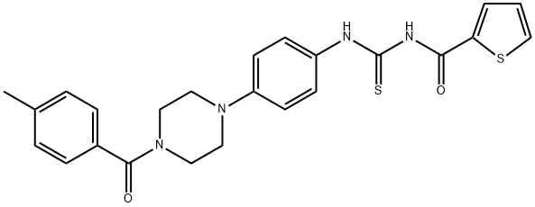 N-{4-[4-(4-methylbenzoyl)-1-piperazinyl]phenyl}-N'-(2-thienylcarbonyl)thiourea 구조식 이미지