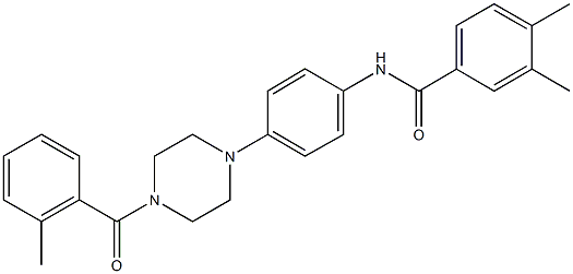 3,4-dimethyl-N-{4-[4-(2-methylbenzoyl)-1-piperazinyl]phenyl}benzamide 구조식 이미지