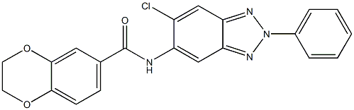 N-(6-chloro-2-phenyl-2H-1,2,3-benzotriazol-5-yl)-2,3-dihydro-1,4-benzodioxine-6-carboxamide 구조식 이미지