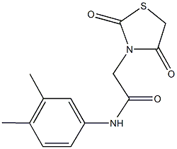 N-(3,4-dimethylphenyl)-2-(2,4-dioxo-1,3-thiazolidin-3-yl)acetamide 구조식 이미지