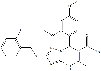 2-[(2-chlorobenzyl)sulfanyl]-7-(2,4-dimethoxyphenyl)-5-methyl-4,7-dihydro[1,2,4]triazolo[1,5-a]pyrimidine-6-carboxamide Structure