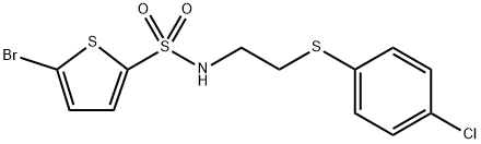 5-bromo-N-{2-[(4-chlorophenyl)thio]ethyl}-2-thiophenesulfonamide 구조식 이미지