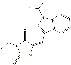 3-ethyl-5-[(1-isopropyl-1H-indol-3-yl)methylene]-2,4-imidazolidinedione 구조식 이미지