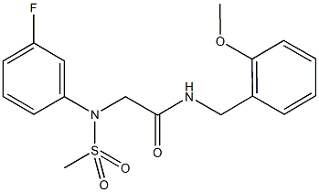 2-[3-fluoro(methylsulfonyl)anilino]-N-(2-methoxybenzyl)acetamide 구조식 이미지