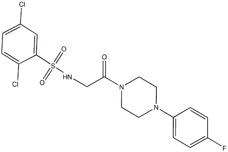 2,5-dichloro-N-{2-[4-(4-fluorophenyl)-1-piperazinyl]-2-oxoethyl}benzenesulfonamide Structure