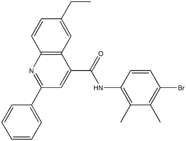 N-(4-bromo-2,3-dimethylphenyl)-6-ethyl-2-phenyl-4-quinolinecarboxamide 구조식 이미지