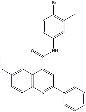 N-(4-bromo-3-methylphenyl)-6-ethyl-2-phenyl-4-quinolinecarboxamide Structure