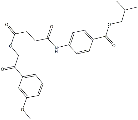 isobutyl 4-({4-[2-(3-methoxyphenyl)-2-oxoethoxy]-4-oxobutanoyl}amino)benzoate Structure