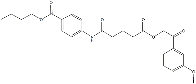 butyl 4-({5-[2-(3-methoxyphenyl)-2-oxoethoxy]-5-oxopentanoyl}amino)benzoate Structure