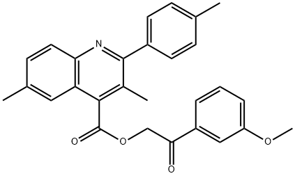 2-(3-methoxyphenyl)-2-oxoethyl 3,6-dimethyl-2-(4-methylphenyl)-4-quinolinecarboxylate Structure