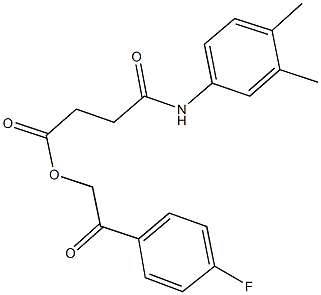 2-(4-fluorophenyl)-2-oxoethyl 4-(3,4-dimethylanilino)-4-oxobutanoate Structure